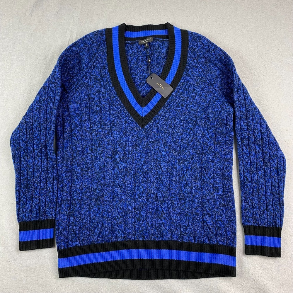 Rag & Bone womens Theon Sweater S oversized Extra Fine Merino Wool v neck NEW - Picture 2 of 16